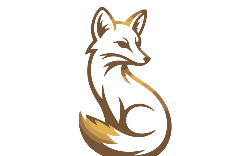 Modern Wise Fox-logotyp i vitt och guld