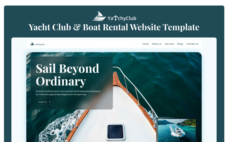 YatchyClub – Elementor-mall för båtuthyrning och yachtklubb