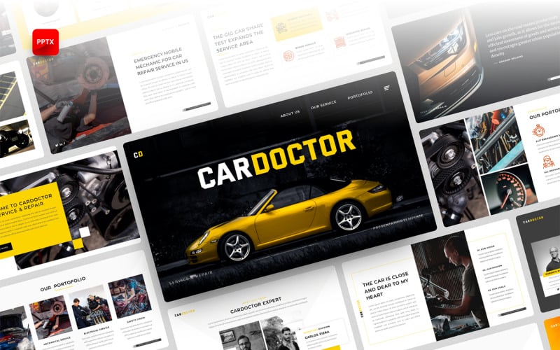 PowerPoint-Vorlage für Autowerkstätten