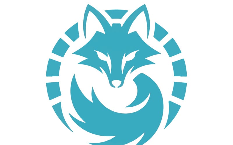 Futuristisk geometrisk Kitsune Fox-logotyp