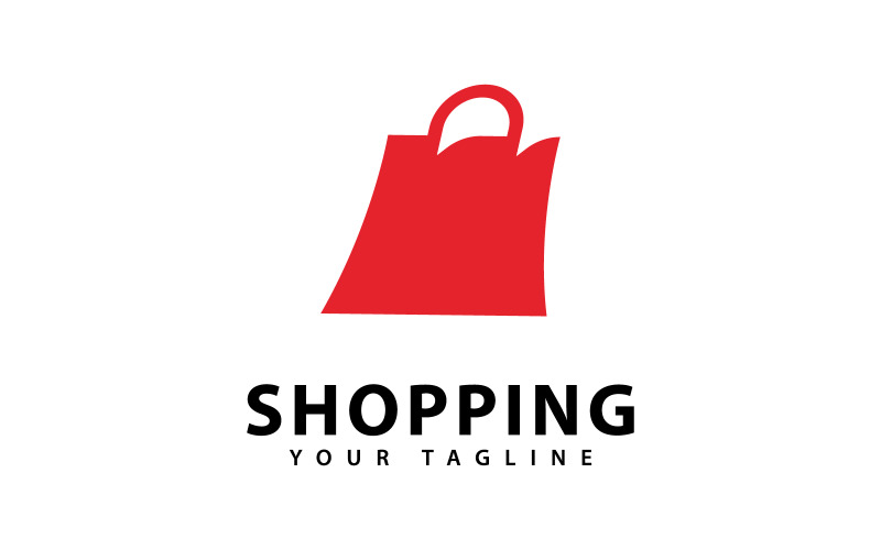 Logo vectoriel épuré pour sac à main de shopping V1