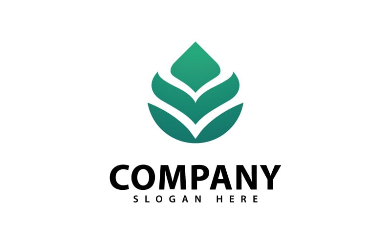Minimalistisk naturbladlogotypsymboldesign V12