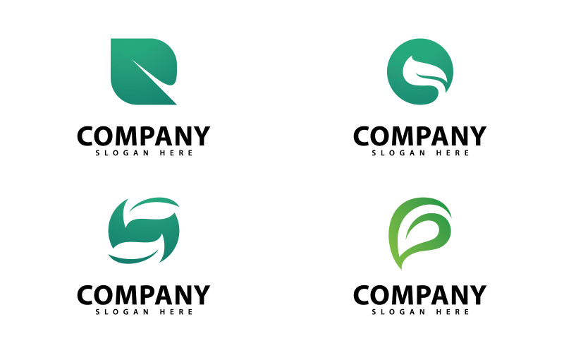 Minimalistisk naturbladlogotypsymboldesign V13