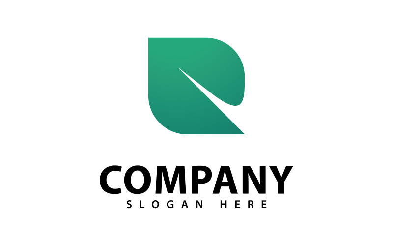 Minimalistisk naturbladlogotypsymboldesign V1