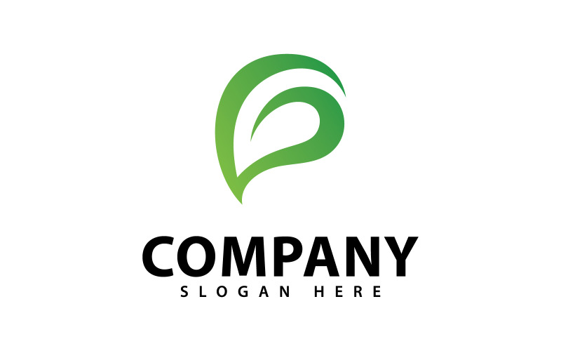 Minimalistisk naturbladlogotypsymboldesign V2