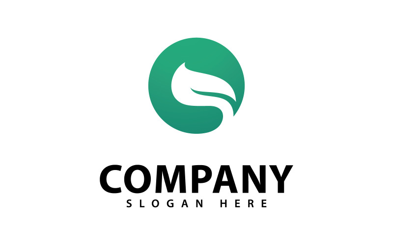 Minimalistisk naturbladlogotypsymboldesign V3