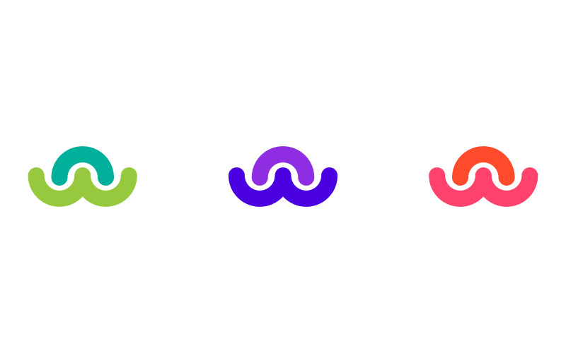 Modern abstract W-letter golflogo - minimalistisch symbool voor technologie en connectiviteit