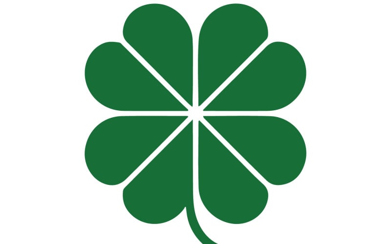 Logo moderne en forme de trèfle à quatre feuilles avec des feuilles géométriques vertes