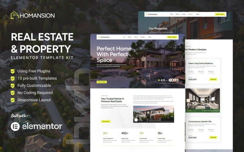Homansion - Real Estate & Property Elementor Kit