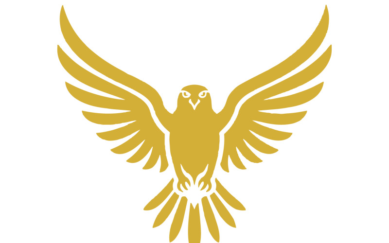 Minimalist Gold Heraldic Falcon Financial Emblem