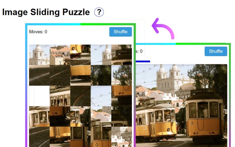Dynamisches Bildschiebepuzzle-Spiel für Web- und Mobilplattformen