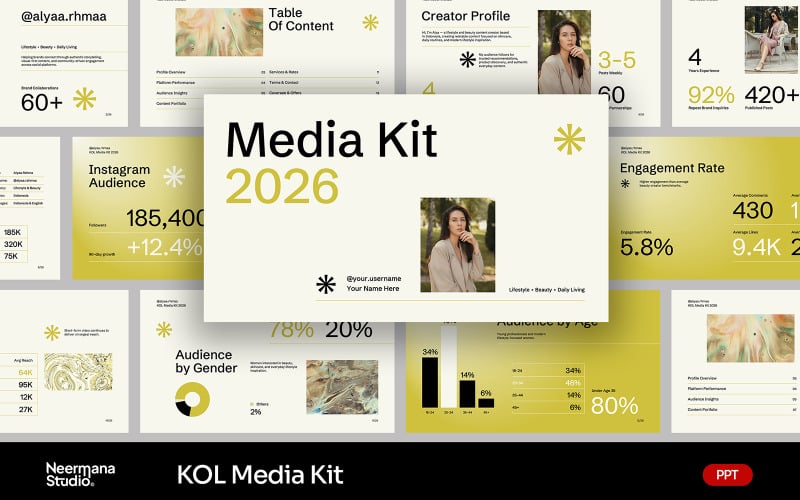 Gradient Minimal KOL Media Kit PPT