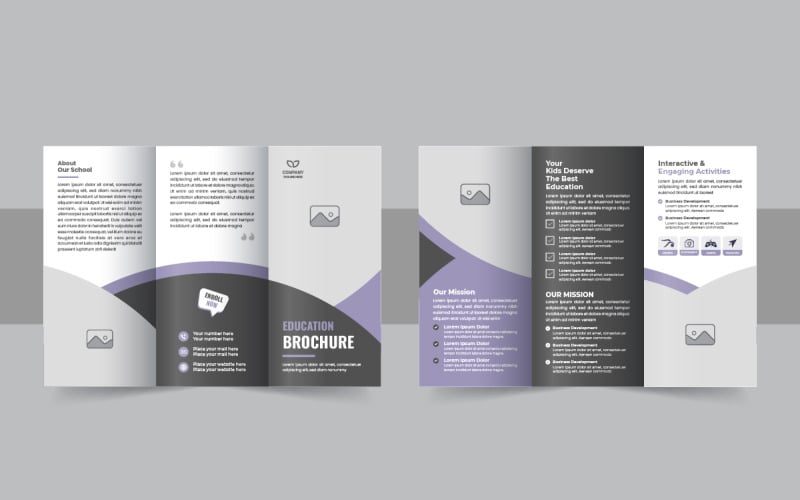 Modèle de brochure dépliable à trois volets pour la rentrée scolaire des enfants en école primaire