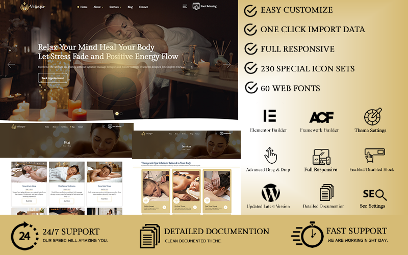 Velaspa – Spa & Massage Parlor WordPress Theme