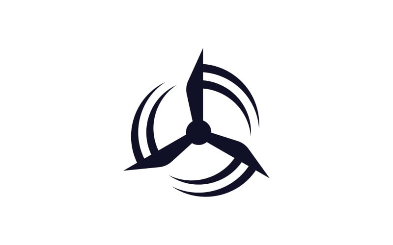 Turbinlogotypdesign, vindkraftslogotyp V12