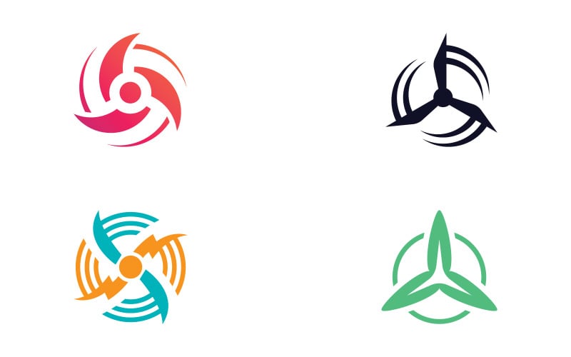 Turbinenlogo-Designs, Windkraft-Energielogo V14