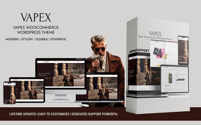 Vapex – Тема WordPress для вейпов, табачных изделий и электронных сигарет с поддержкой WooCommerce