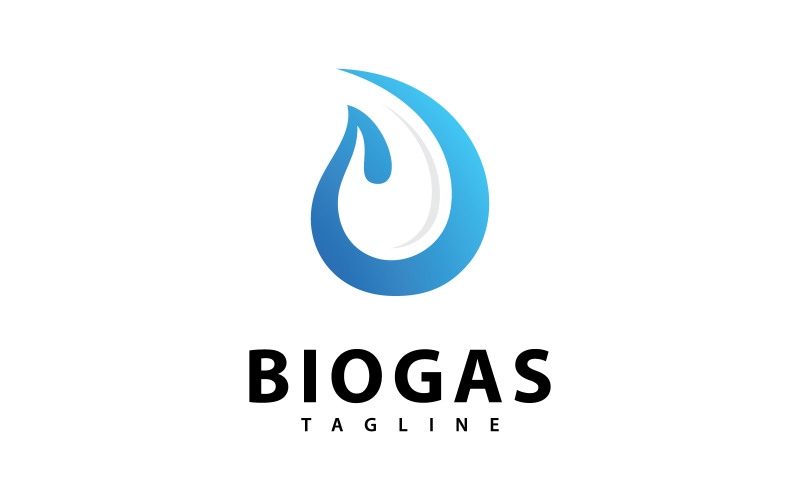 Biogasenergilogotyp med eld- och lövelement V9