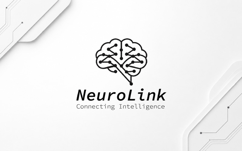 Modèle de logo NeuroLink – Intelligence artificielle et technologies de réseaux neuronaux