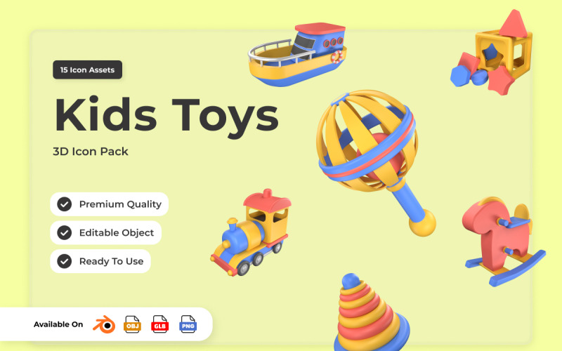 Дитячі іграшки 3D Icon Set Pack