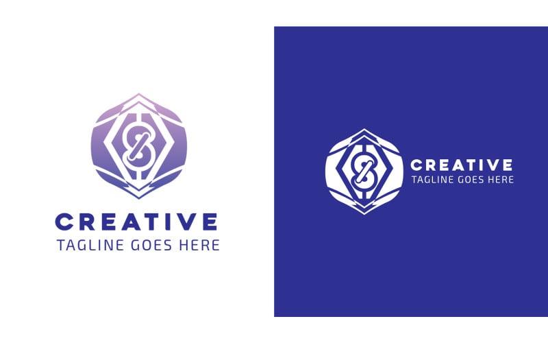 Kreativ bokstavslogotypdesign med gradientfärger