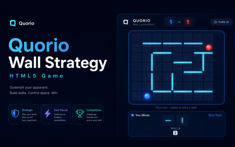 Quorio | Gra planszowa strategiczna HTML5 – sztuczna inteligencja i 2 graczy