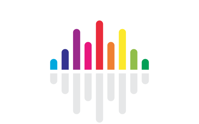 Musikvåg regnbågslogotypmall