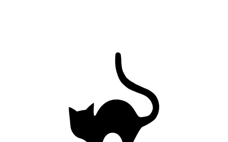 Pin s umístěním domácího mazlíčka a logo s siluetou kočky
