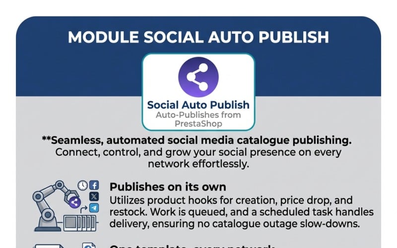 Sociale automatische publicatie Prestashop-module