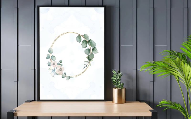 Eukalyptuskranz als Kunstdruck – Botanische Aquarell-Wanddekoration