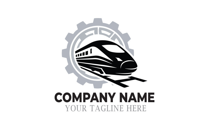 Conception du logo du train à grande vitesse – Marque des services et de la maintenance ferroviaires