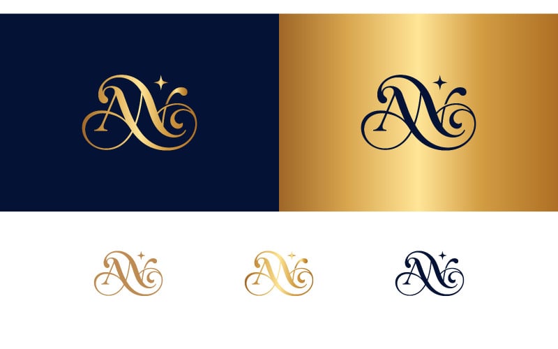 Elegante monogramma con stella e decorazioni per il branding.