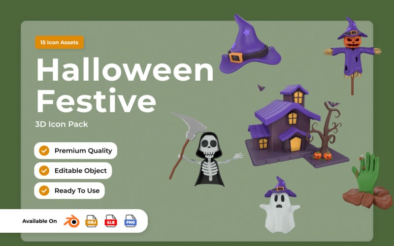 Halloween Magic 3D-pictogrammenpakket