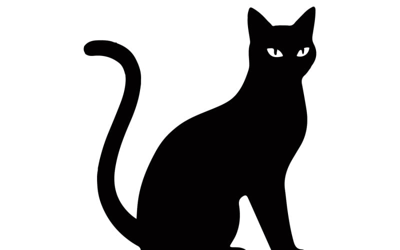Logo de boutique minimaliste de luxe avec silhouette de chat noir