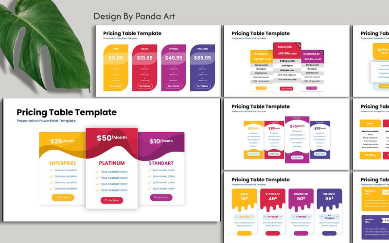 Prezzi e tabelle - Modello PowerPoint per infografiche