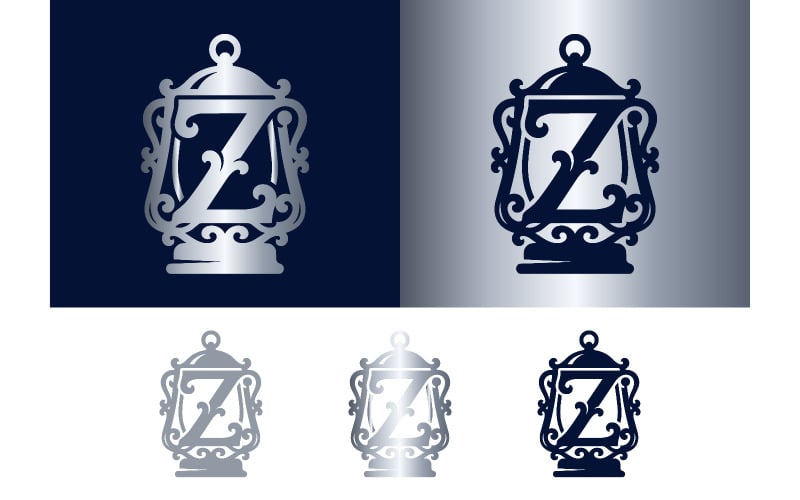 De letter z in een decoratief lantaarnframe als logo.