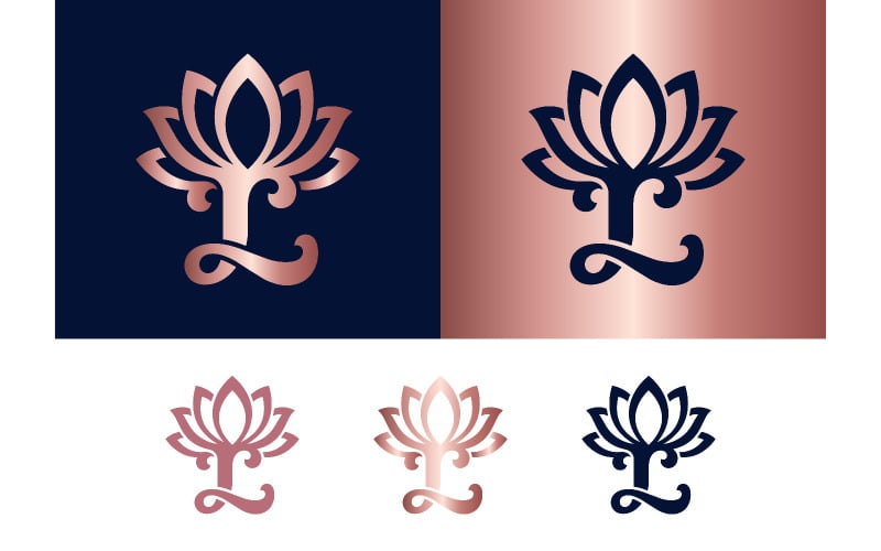 Abstract logo-ontwerp met de letter Lotus L.