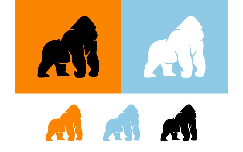 Logo de gorille, design vectoriel plat.