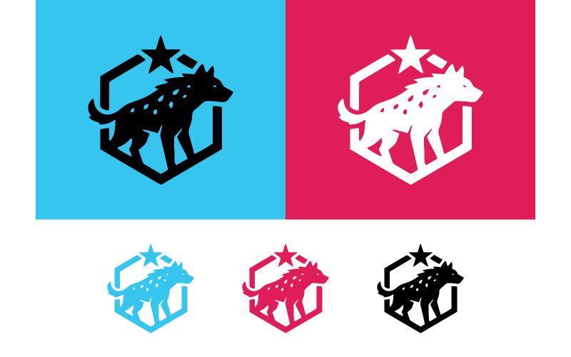 Conception d'un emblème de hyène pour le logo d'une équipe sportive agressive.