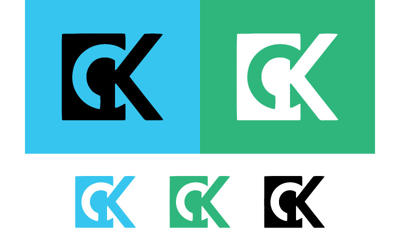 Дизайн логотипа Monogram ck ck square.