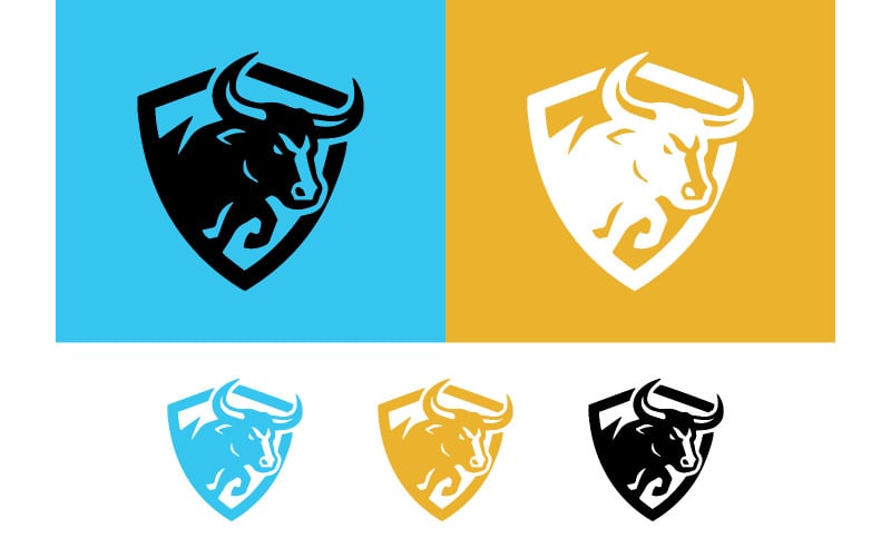 Logo de taureau puissant et dynamique.