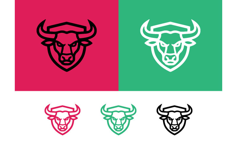 Conception graphique d'un emblème de taureau.