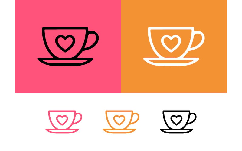 Tasse ornée d'un cœur pour café.