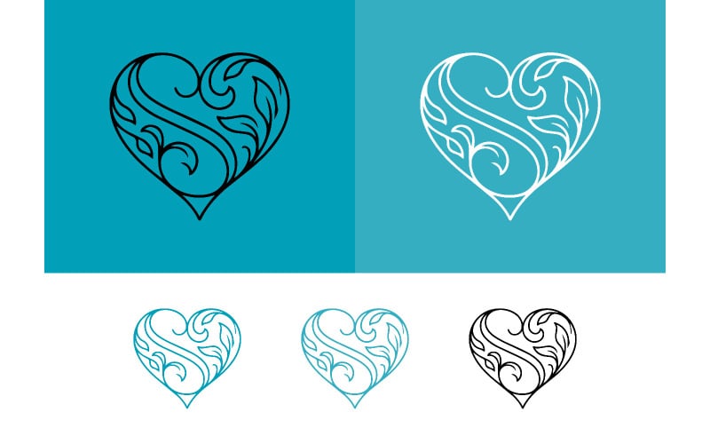 Logo stilizzato con ornamento floreale a forma di cuore.