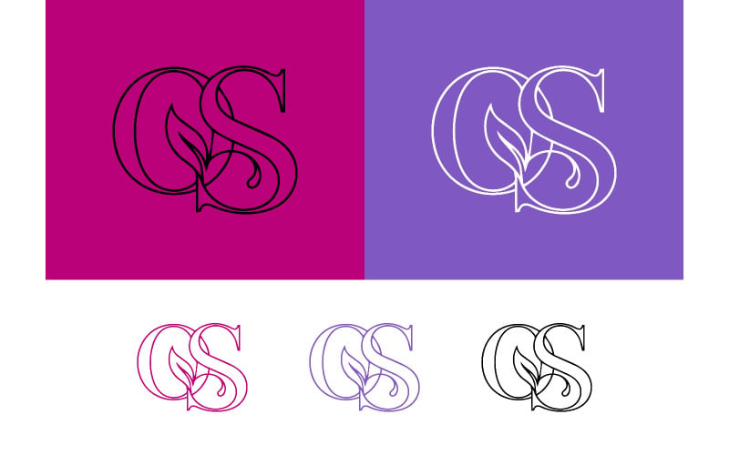 Logo monogramme « qs » sur fond bleu.