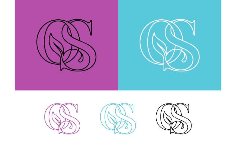 Logo con monogramma qs su sfondo rosa.