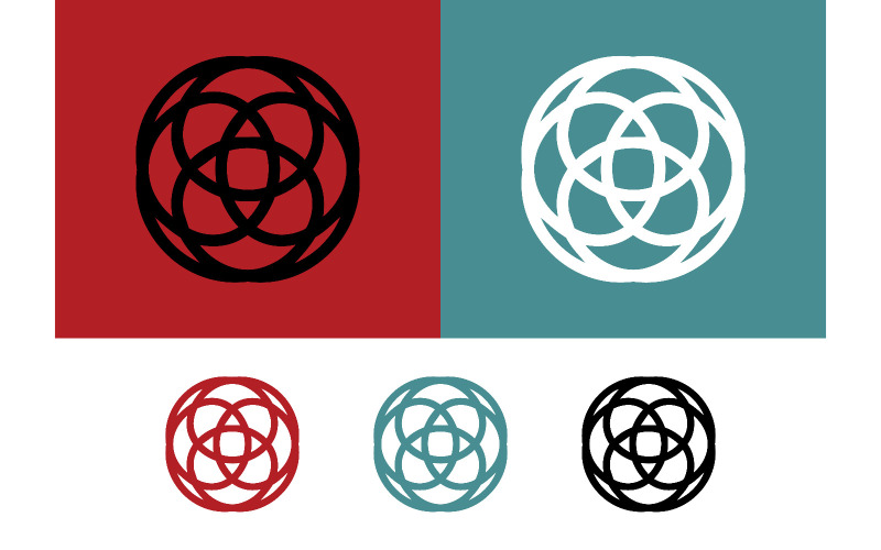 Sammanflätade cirklar abstrakt symboldesign.