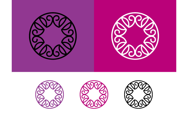 Motif de logo circulaire orné d'un mandala ornementé.