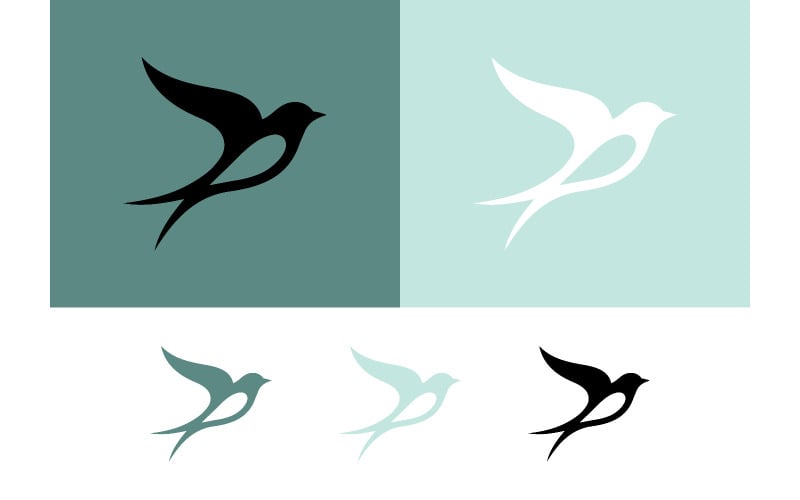 Logo d'hirondelle, symbole de vitesse et de liberté.