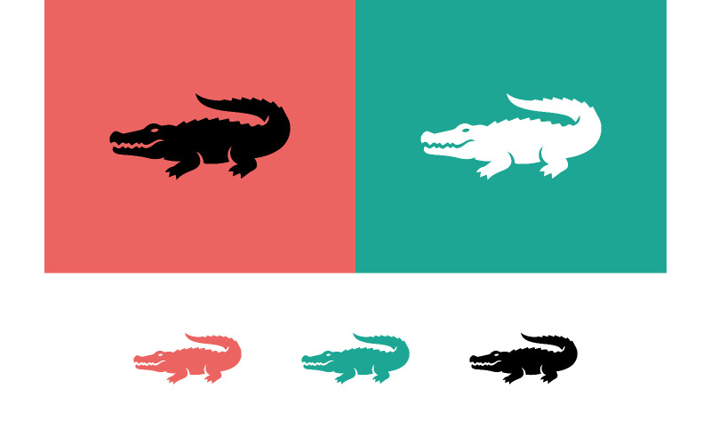 Abstract grafisch ontwerp van een krokodillenlogo.